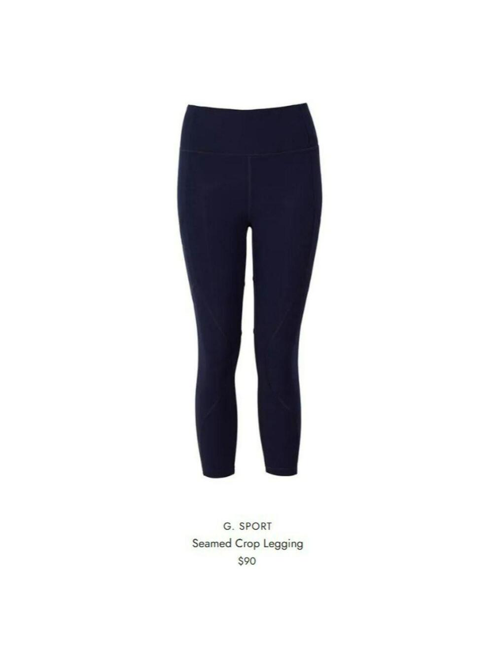 G. Label  / G. Sport / GWYN By Goop Black Seamed Cropped Leggings Sz XL